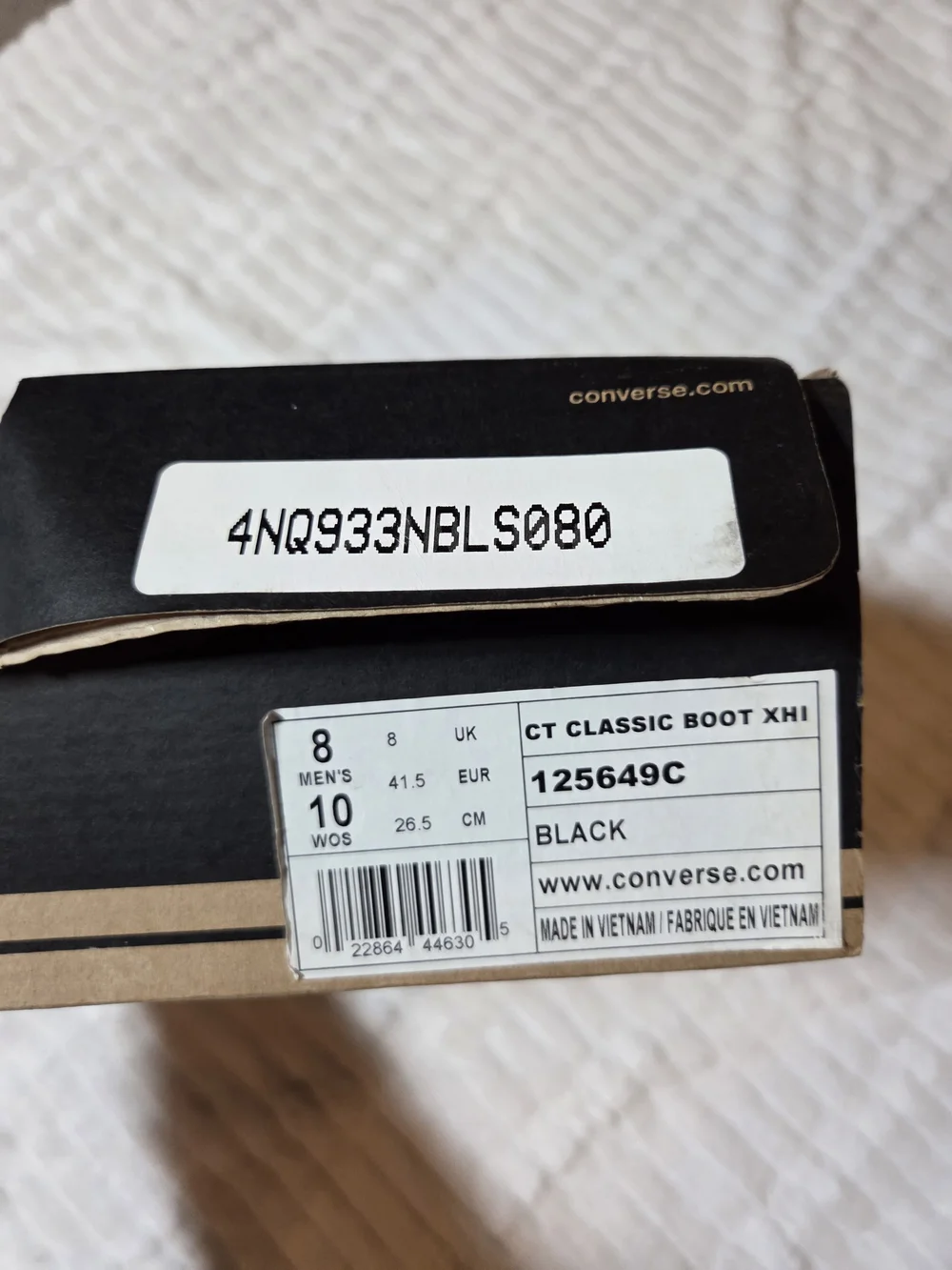 NIB Converse XHI High Top Sneakers - Black with White Sole - Picture 2 of 11